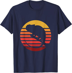 Vintage Chameleon Retro Eighties Old World Lizard Shirt Gift T-Shirt - T-Shirt | Navy