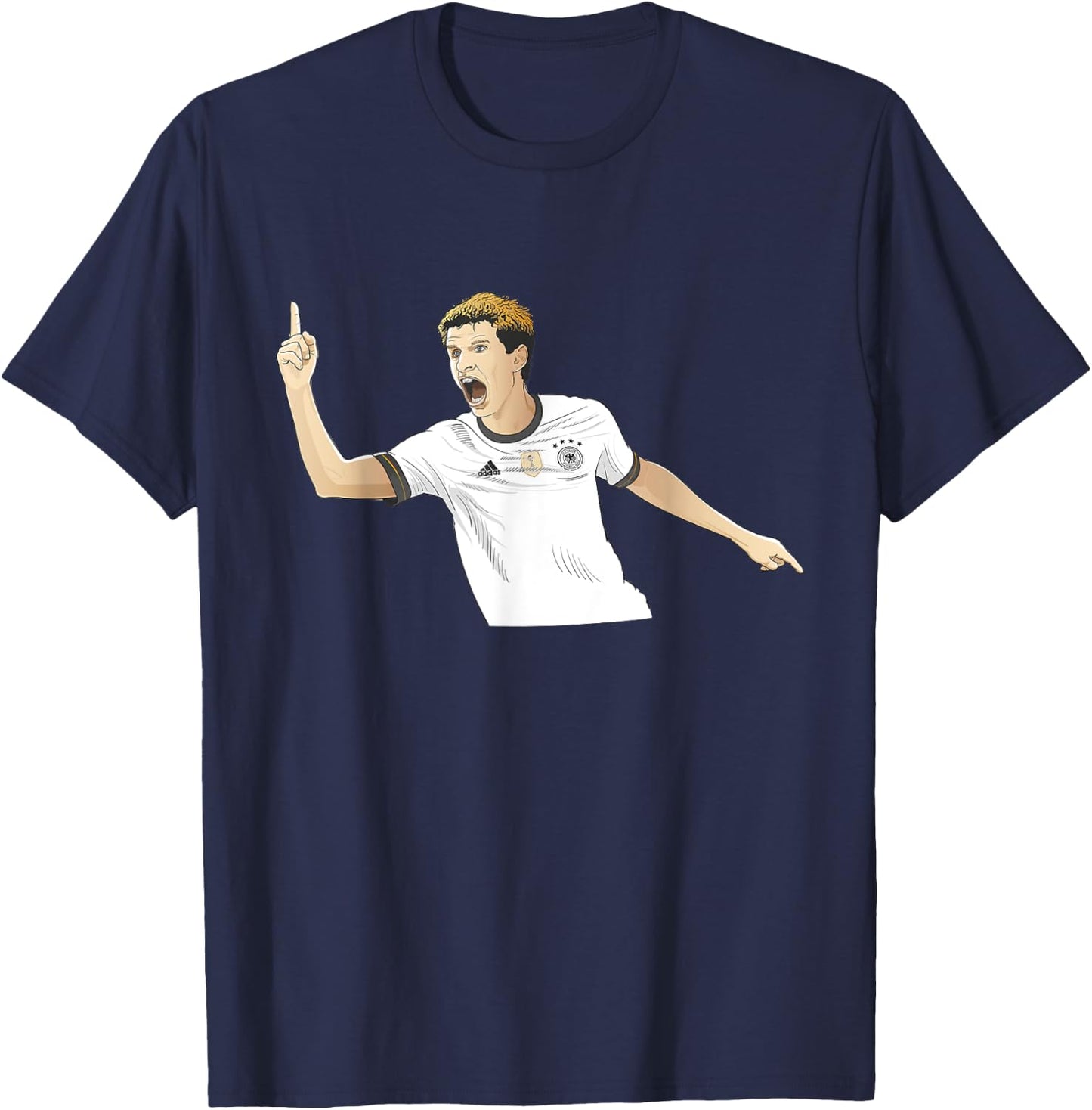 Germany foot jersey shirt 2018 Mueller soccer men women T-Shirt - T-Shirt | Navy