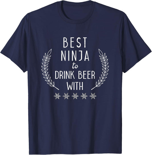 Voted Best Ninja to Drink Beer With 5 Stars Friends Ale T-Shirt - T-Shirt | Navy