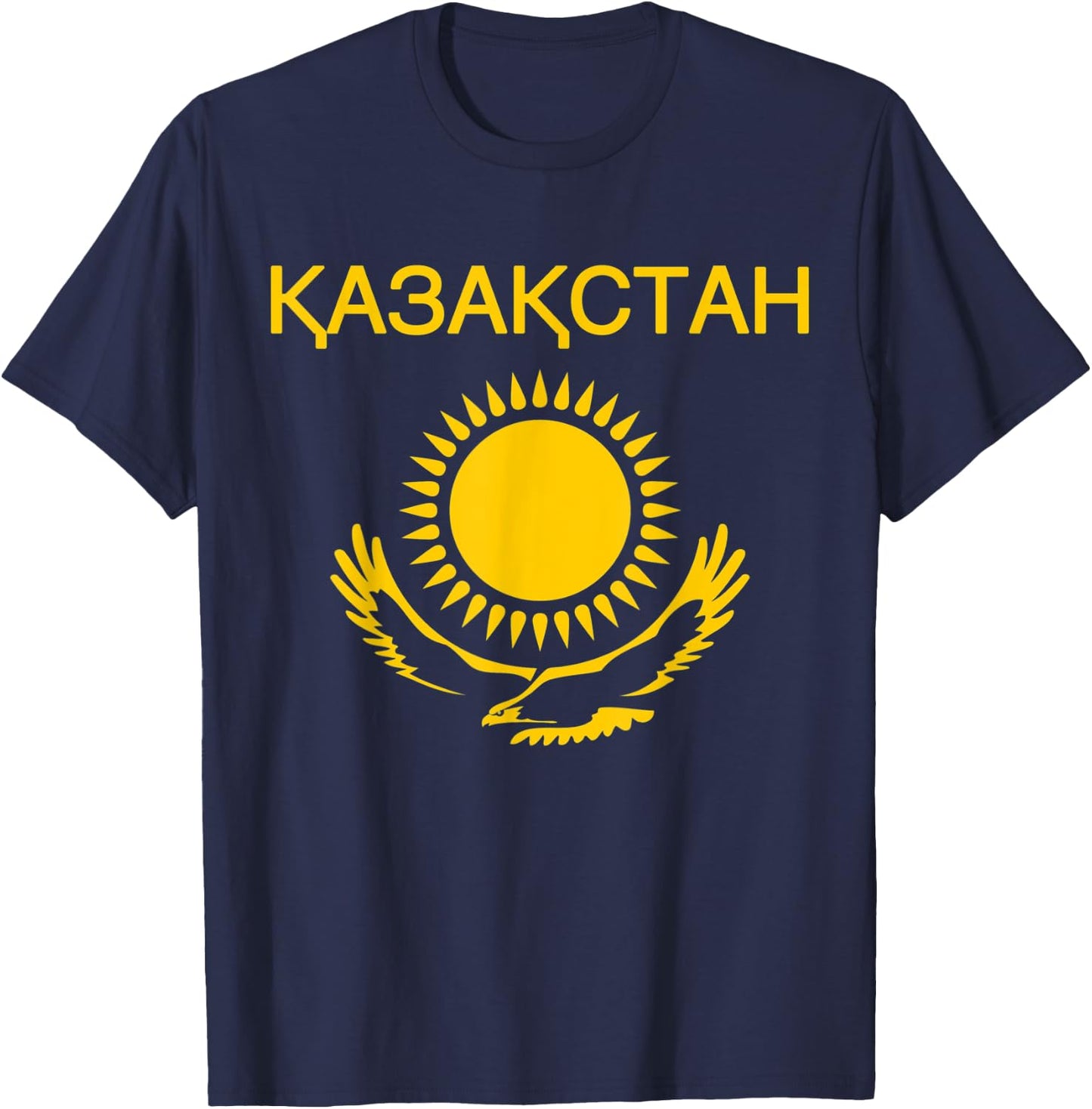 Kazakhstan Flag Shirt Kazakh Eagle Kazakhstani Pride Gift T-Shirt - T-Shirt | Navy