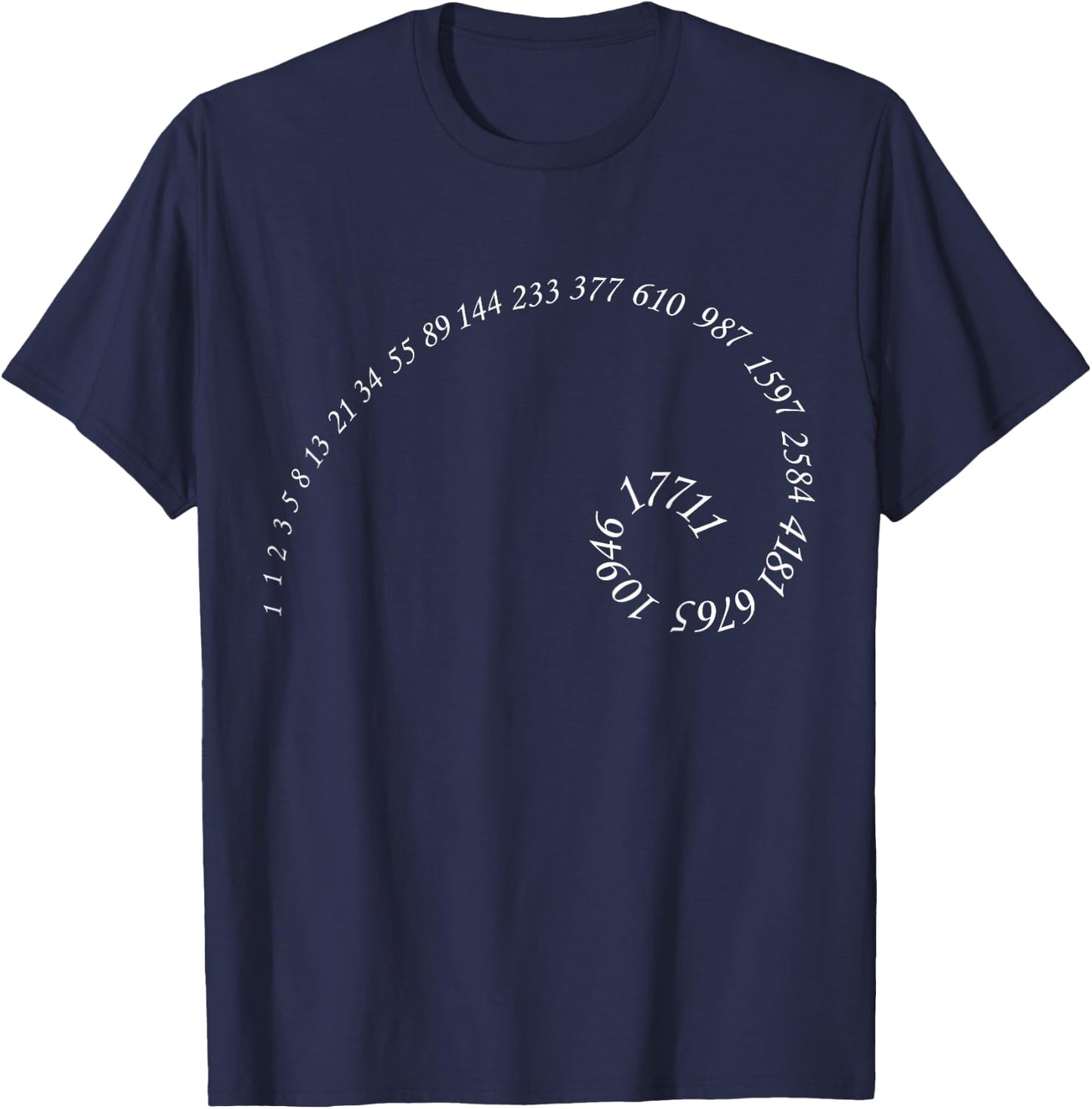 Fibonacci golden ratio spiral design for geometry lovers T-Shirt - T-Shirt | Navy