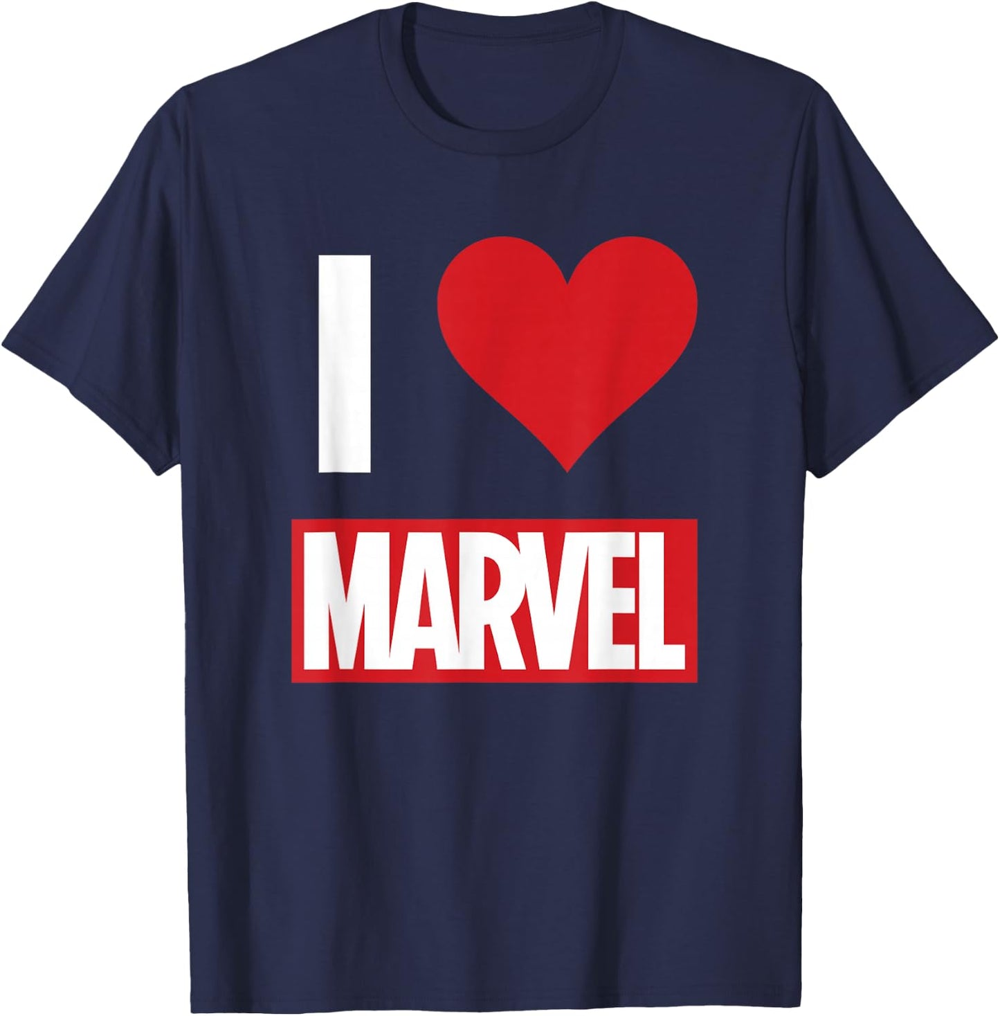 Marvel I HEART MARVEL Ultimate Fan Love Brick Logo T-Shirt - T-Shirt | Navy