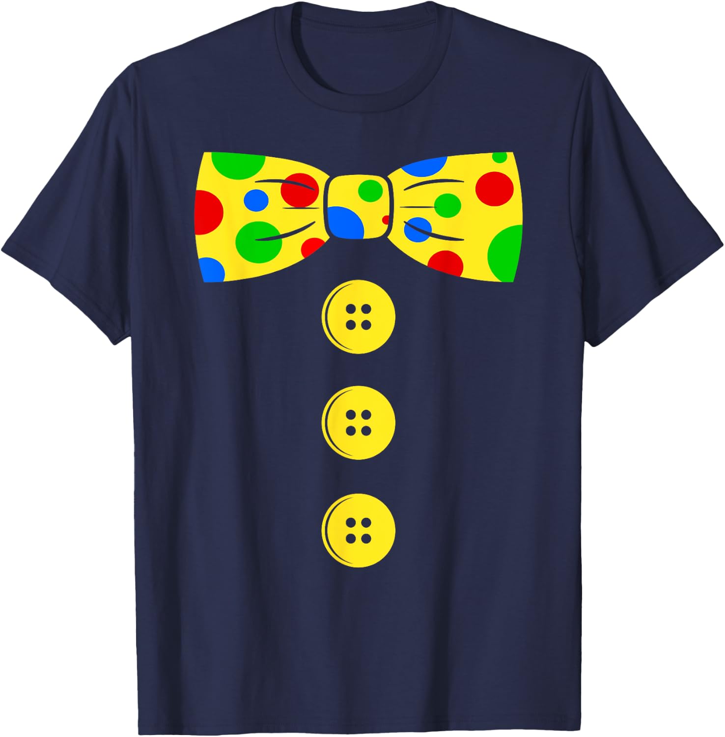 Clown Big Bow Tie | Funny tacky clown outfit T-Shirt - T-Shirt | Navy