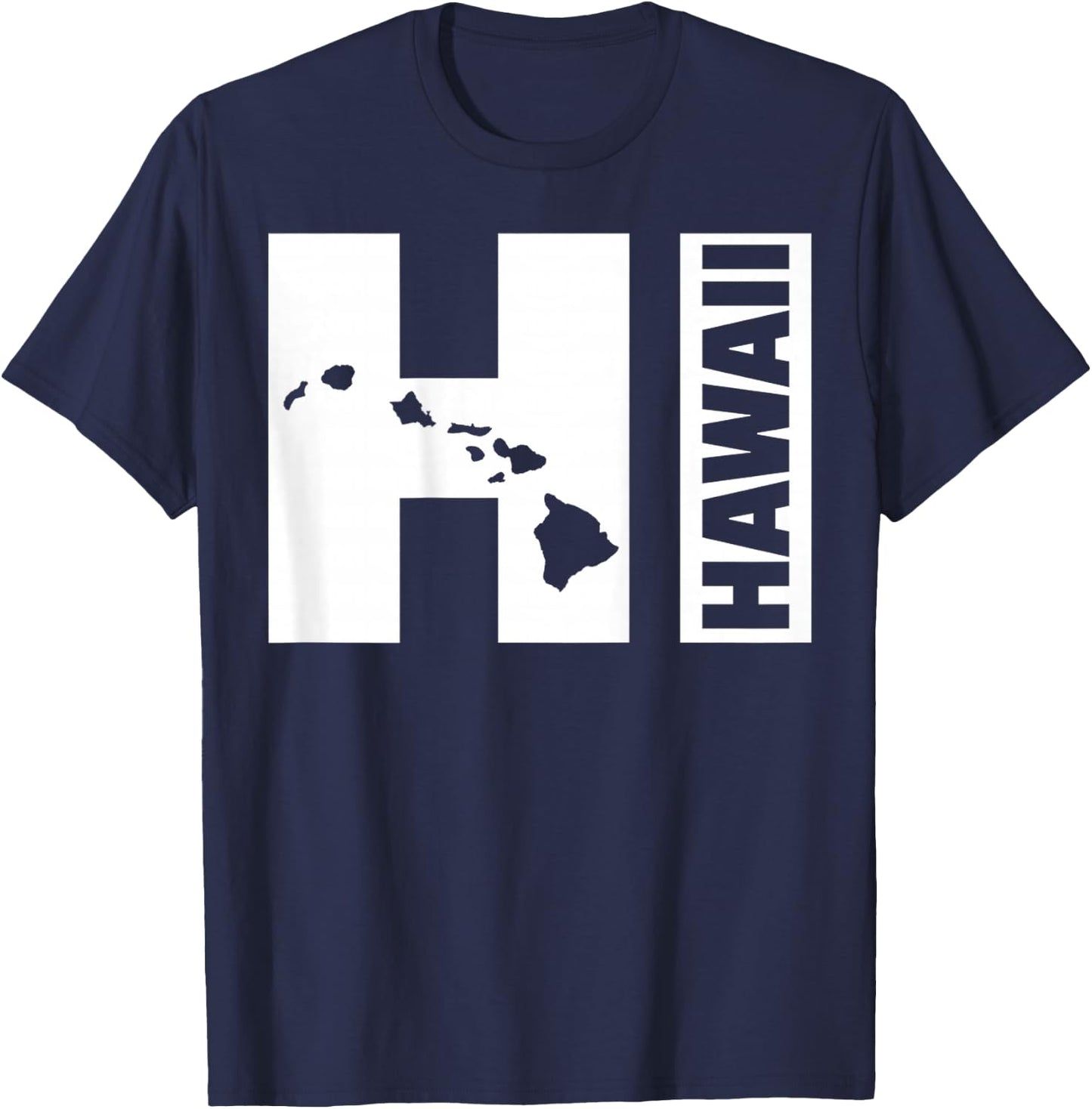 Vintage Hawaiian Islands Hawaii Aloha State T-Shirt - T-Shirt | Navy