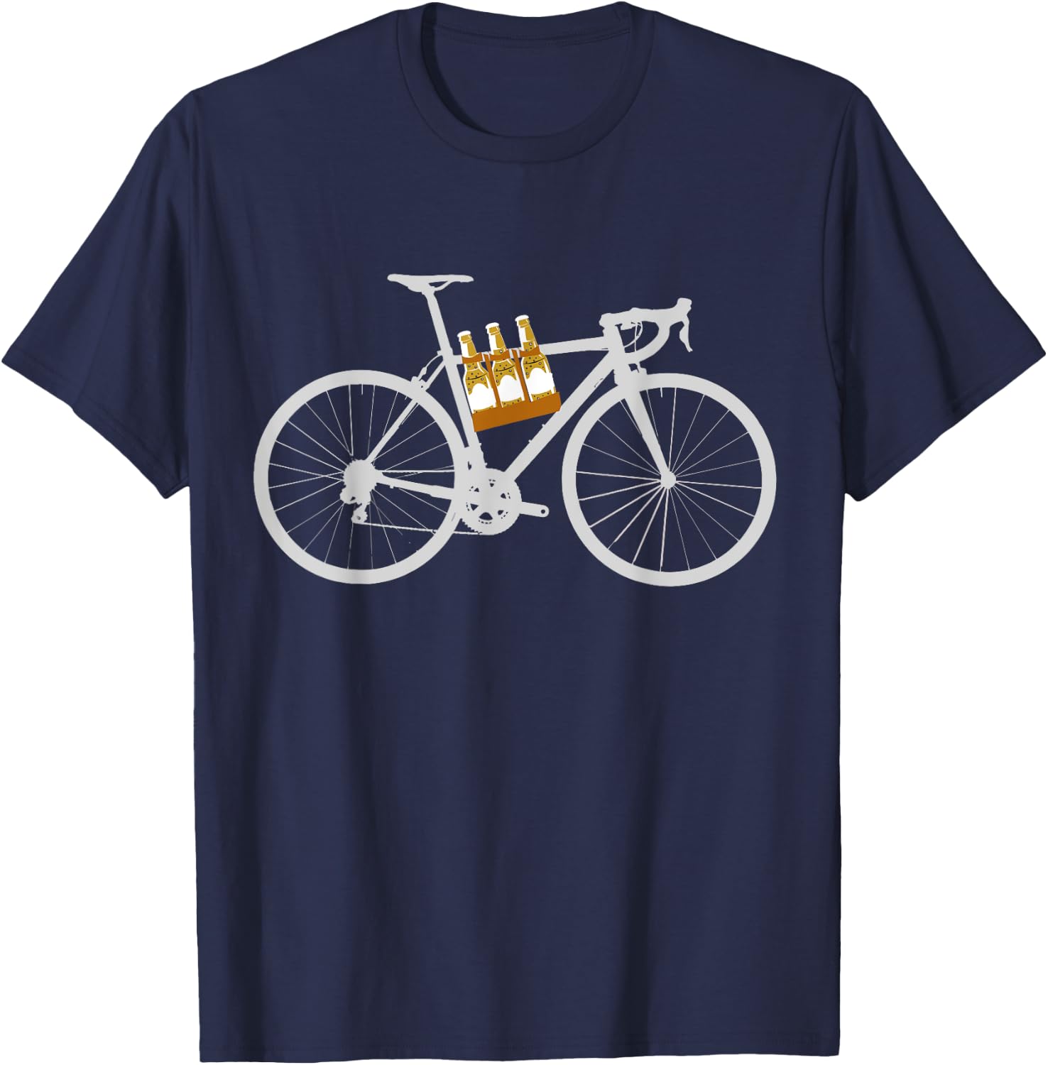 I Love Bikes and Beer Bicycle Cycling T-Shirt - T-Shirt | Navy