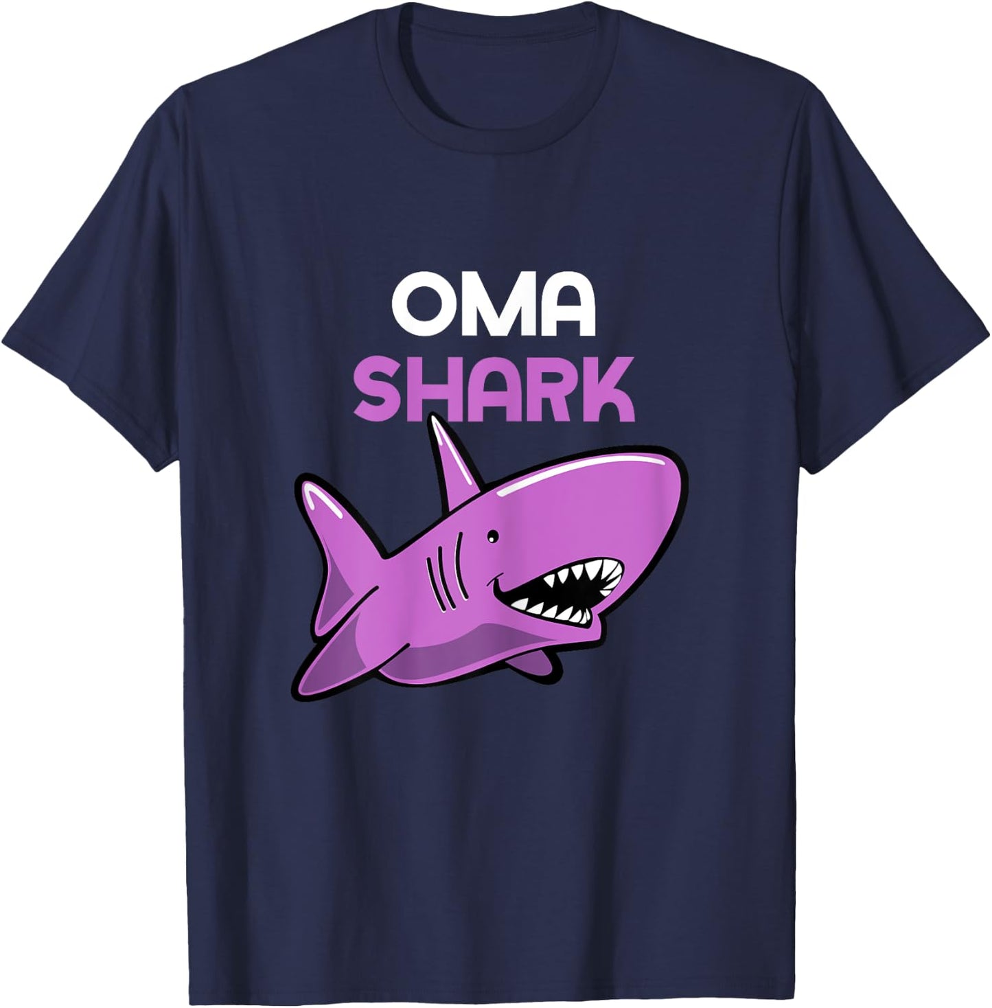 Oma Shark Funny Family T-Shirt - T-Shirt | Navy