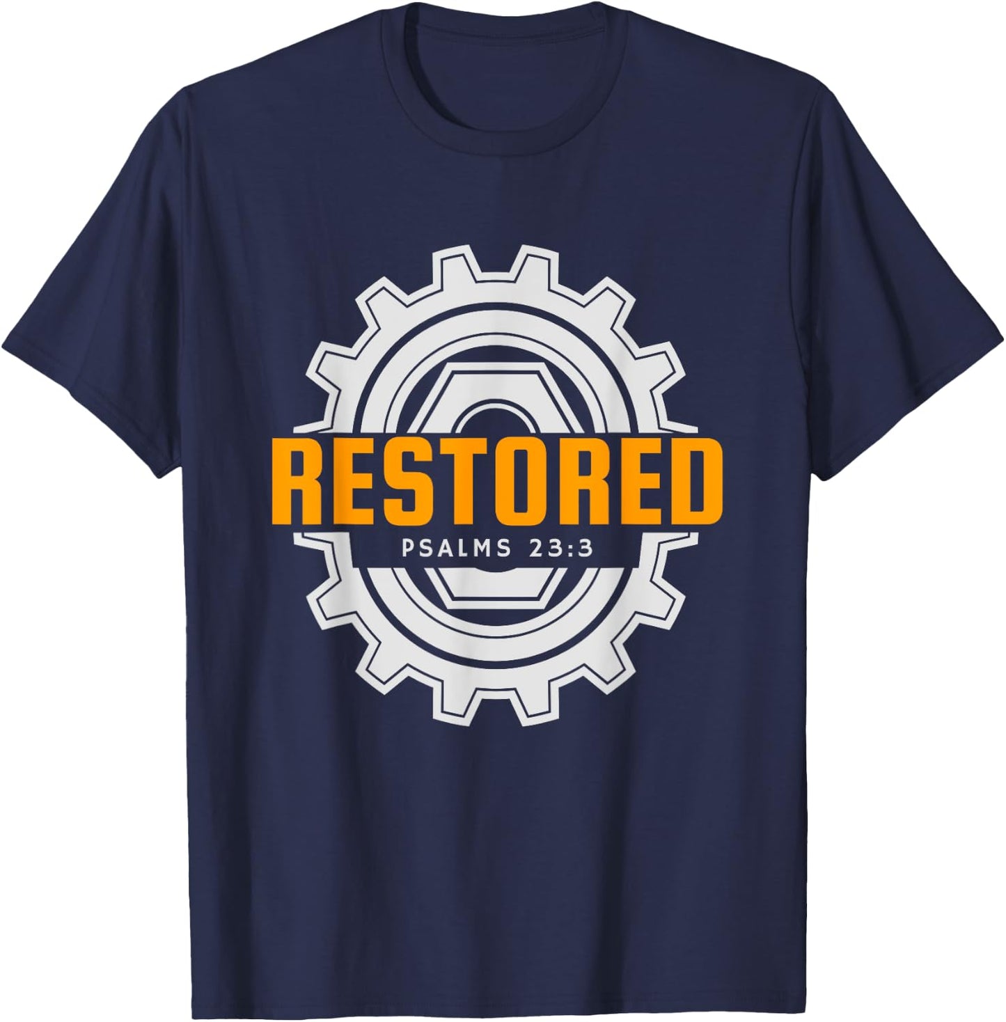 Mechanic Christian Restored Jesus Shirt T-Shirt - T-Shirt | Navy