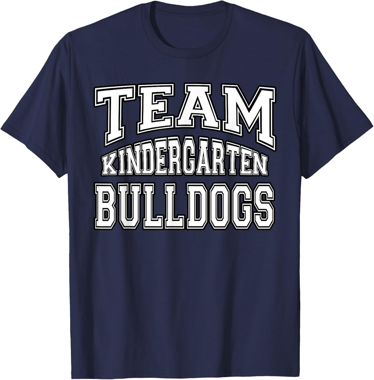 Team Kindergarten Grade Bulldogs Student Back To School T-Shirt - T-Shirt | Navy
