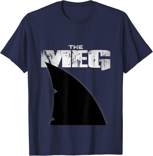 Shark for Sea lovers | -Adults Meg Shark | Black Distressed Modern Short Sleeve | Small T-Shirt - T-Shirt | Navy