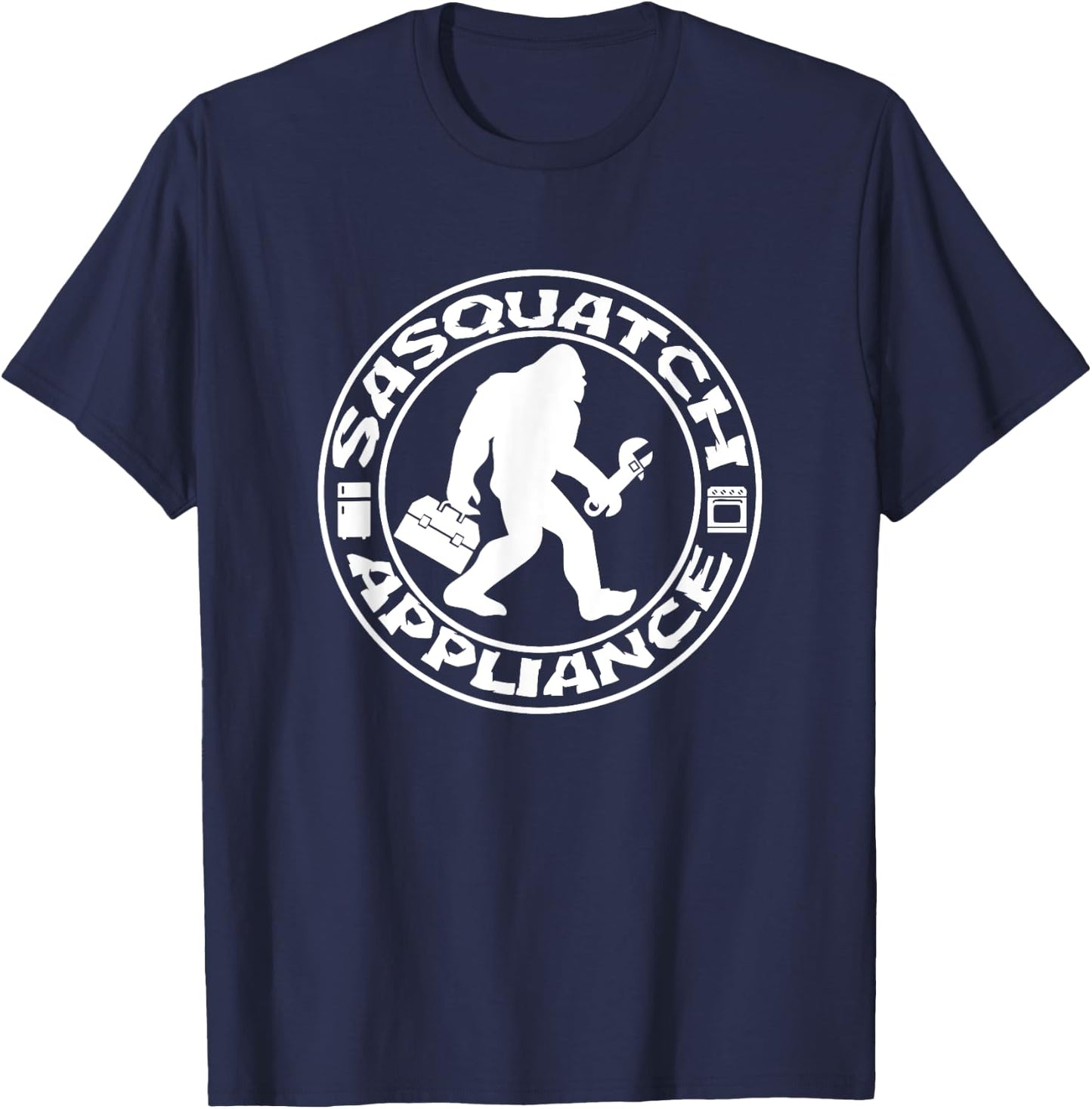 Funny Yeti Sasquatch Bigfoot Appliance Repair Shirt T-Shirt - T-Shirt | Navy