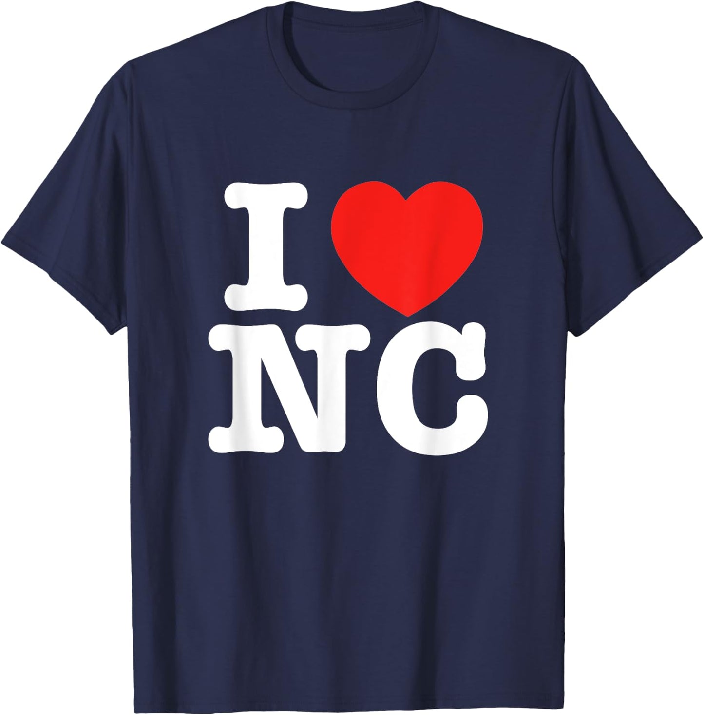 I Heart North Carolina (NC) Love T-Shirt - T-Shirt | Navy