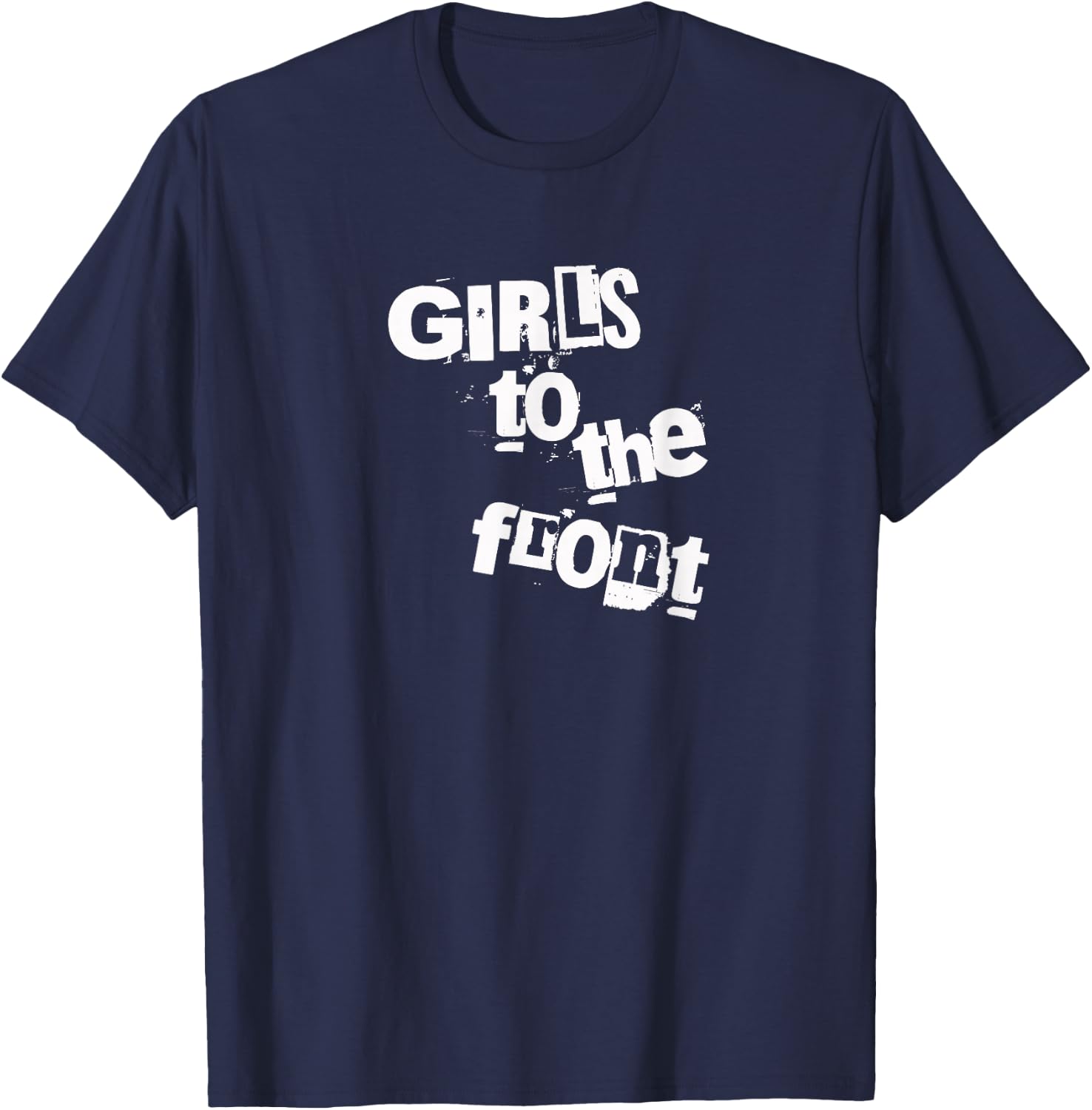 Girls To The Front Riot Grrrl Black T-Shirt - T-Shirt | Navy