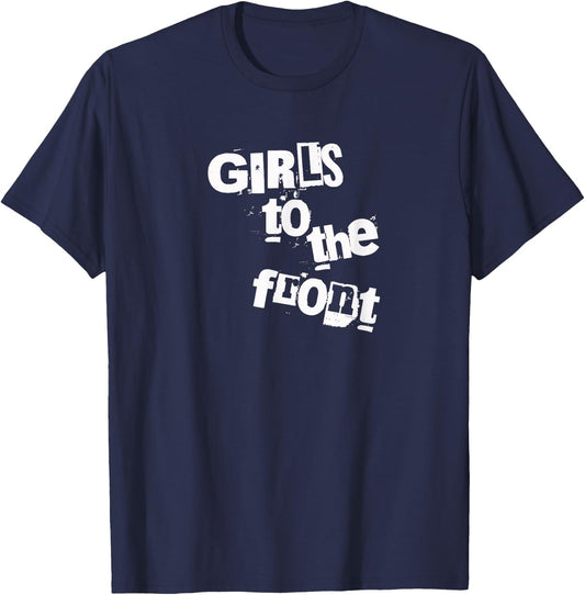 Girls To The Front Riot Grrrl Black T-Shirt - T-Shirt | Navy