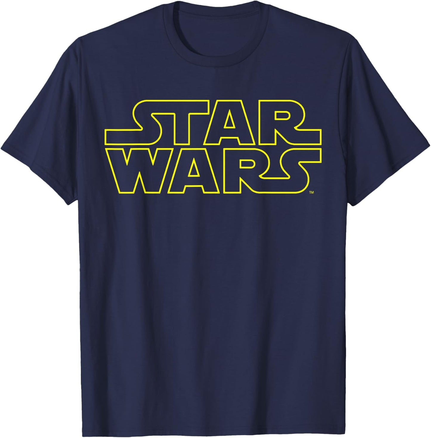 Star Wars Simple Title Logo Outline Disney+ T-Shirt - T-Shirt | Navy