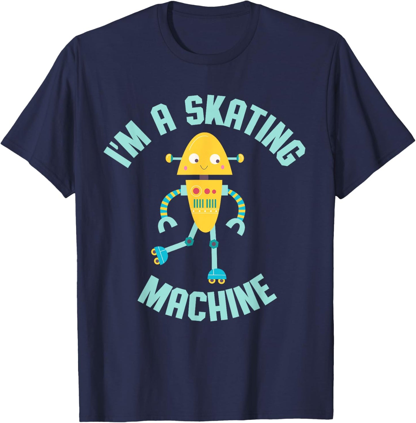 Roller Skating Robot for Boys and Girls T-Shirt - T-Shirt | Navy