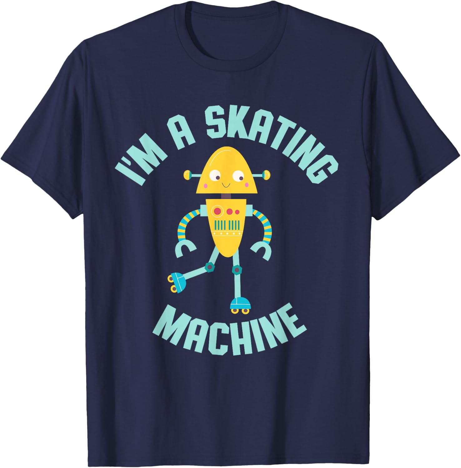 Roller Skating Robot for Boys and Girls T-Shirt - T-Shirt | Navy