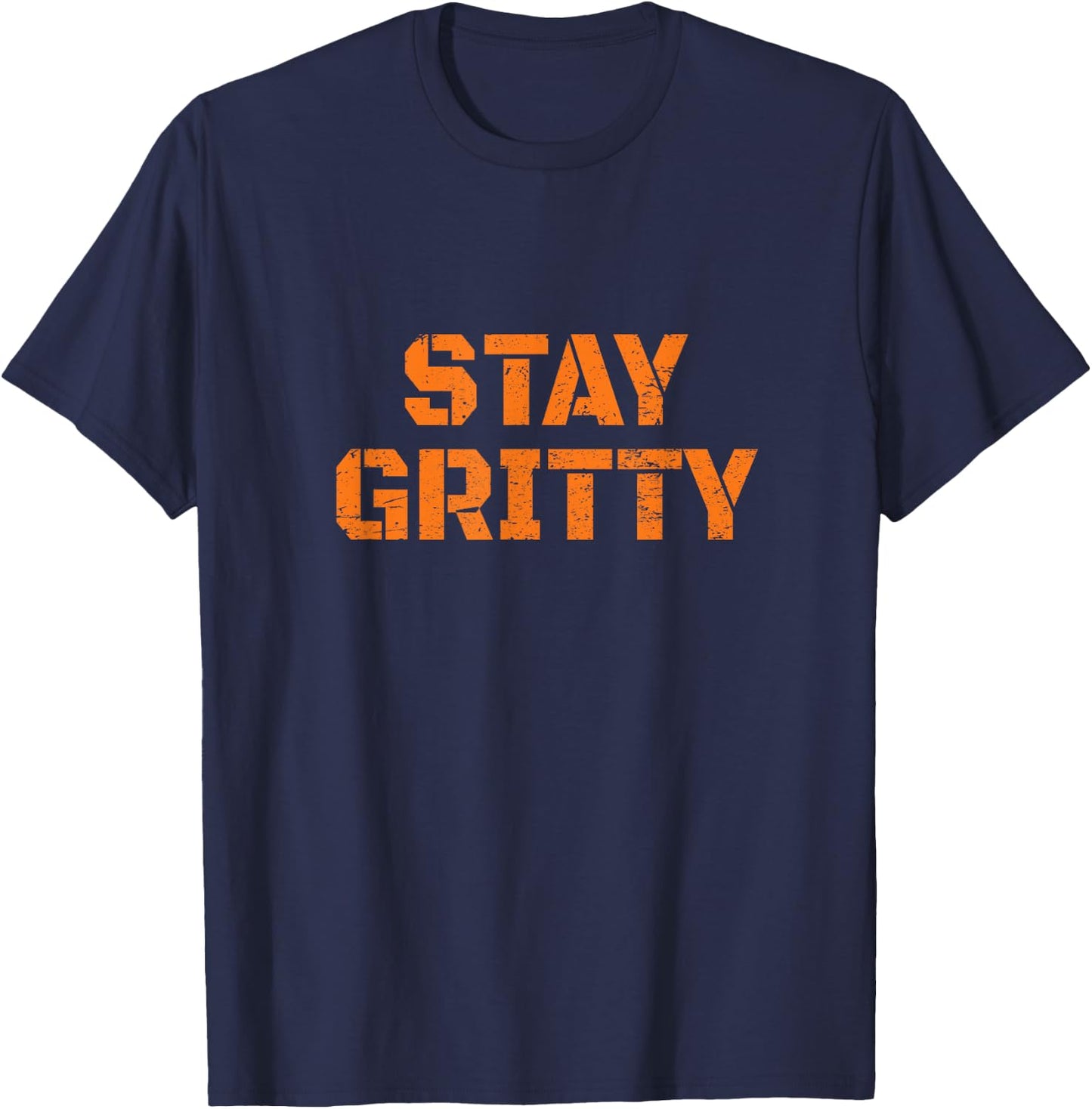 STAY GRITTY Funny Ice Hockey Philly Vintage T-Shirt - T-Shirt | Navy