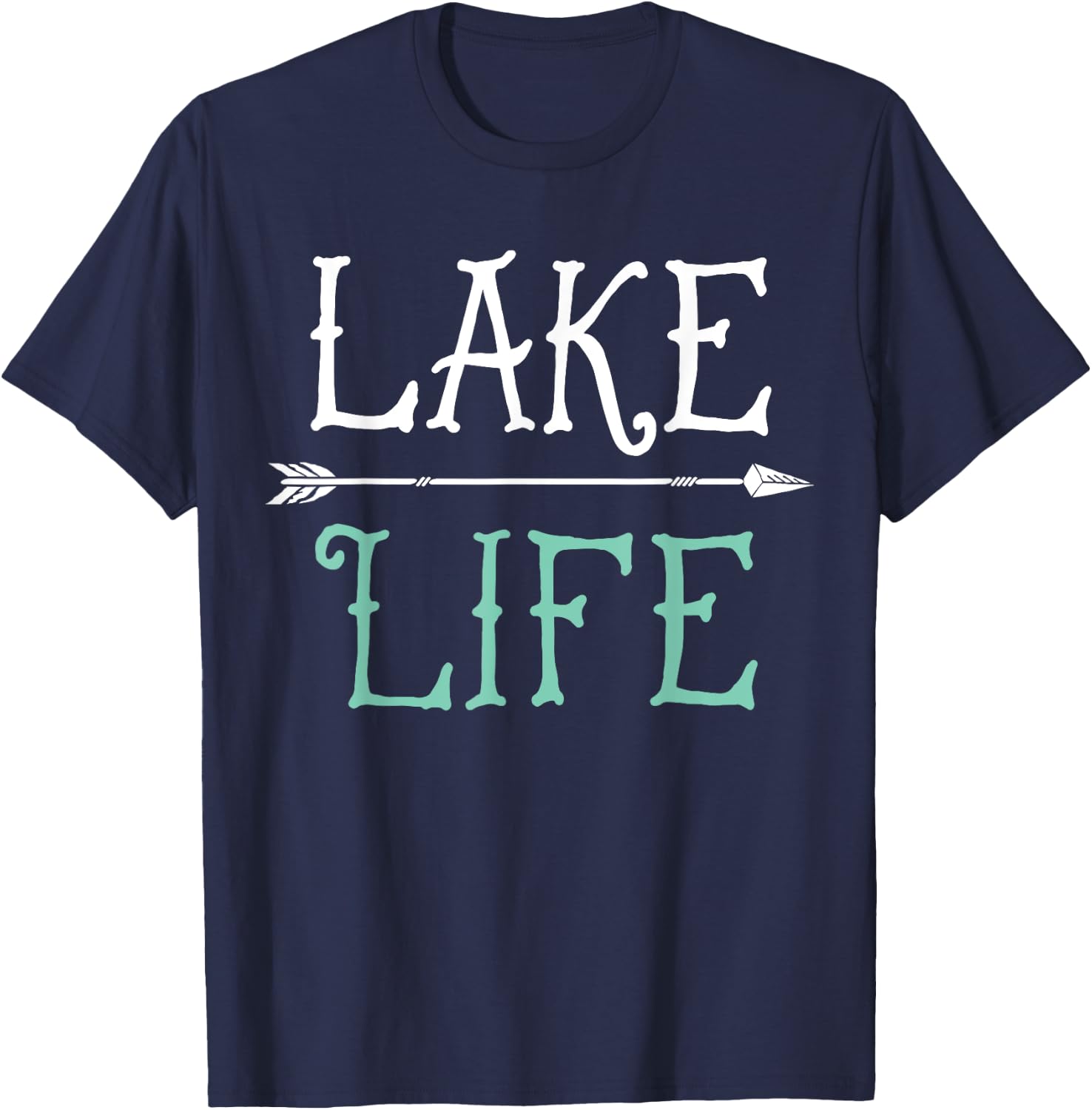 Lake Life T shirt Fishing Boating Sailing Funny Outdoor T-Shirt - T-Shirt | Navy