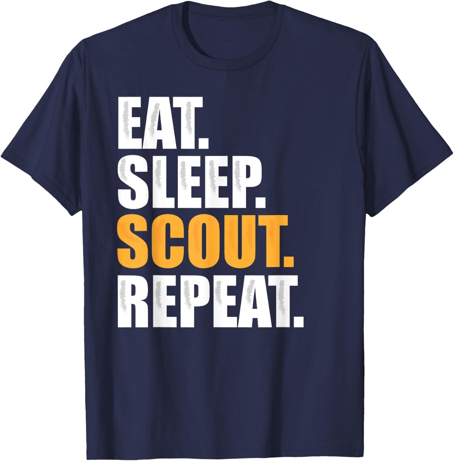 Eat Sleep Scout Repeat - Scouting Gift T-Shirt - T-Shirt | Navy