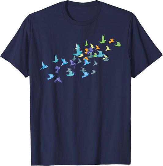 Origami Paper Cranes Japanese Culture Bird Lovers Gift T-Shirt - T-Shirt | Navy