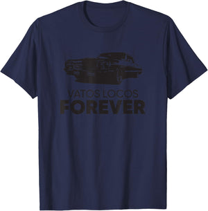Latino Fun Vatos Locos Forever - Men's Grey Classic Fit Short Sleeve - Small T-Shirt - T-Shirt | Navy
