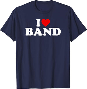 I Love Band - Heart T-Shirt - T-Shirt | Navy