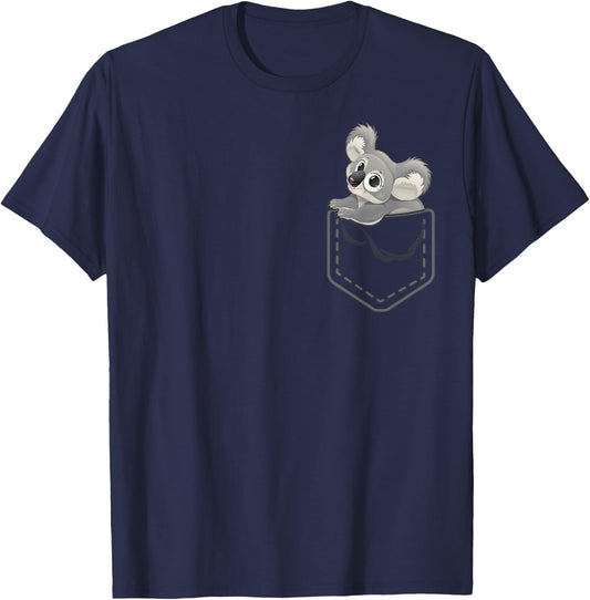 Cute Cartoon Koala Pocket Funny Gift From Australia T-Shirt - T-Shirt | Navy