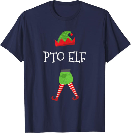 PTO School Elf Christmas Matching Family Group T-Shirt - T-Shirt | Navy