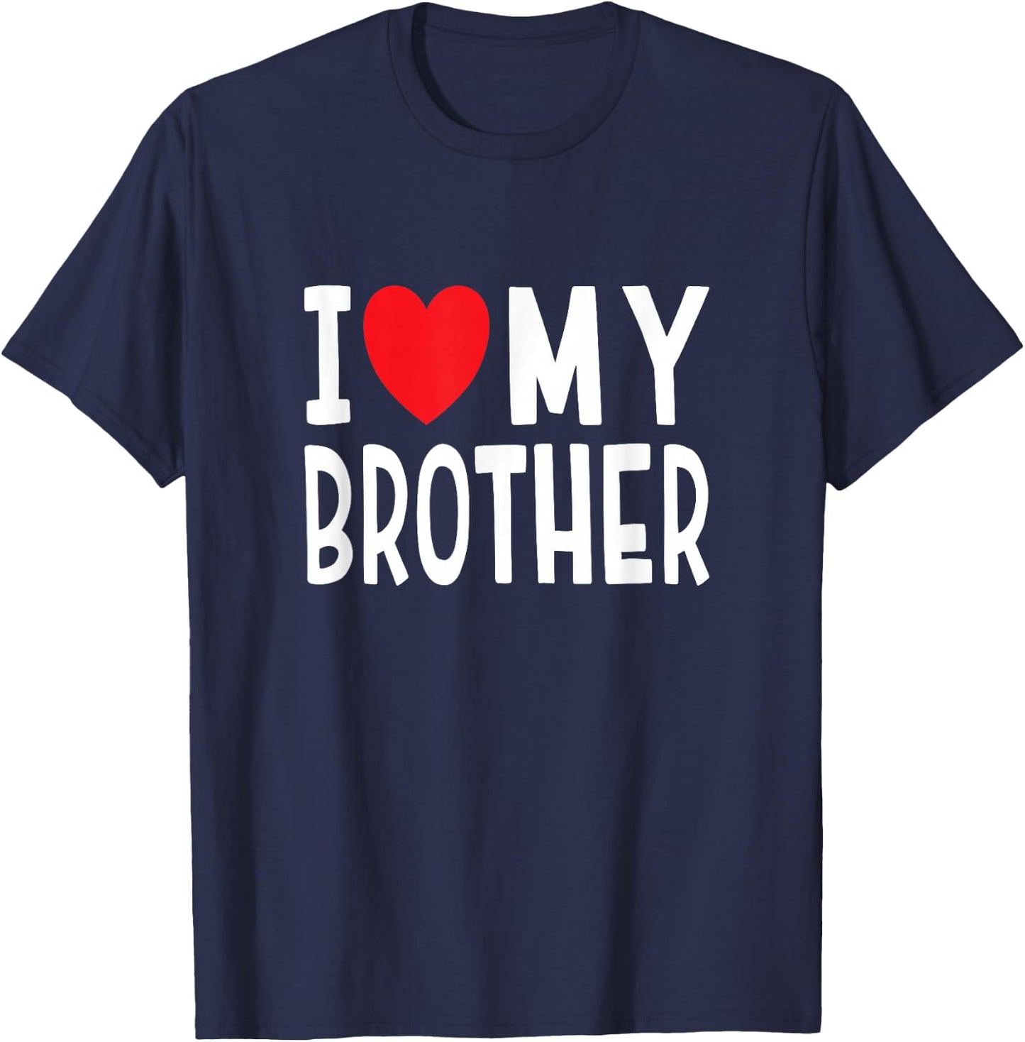 Family Sibling I Love My Brother Heart T-Shirt - T-Shirt | Navy