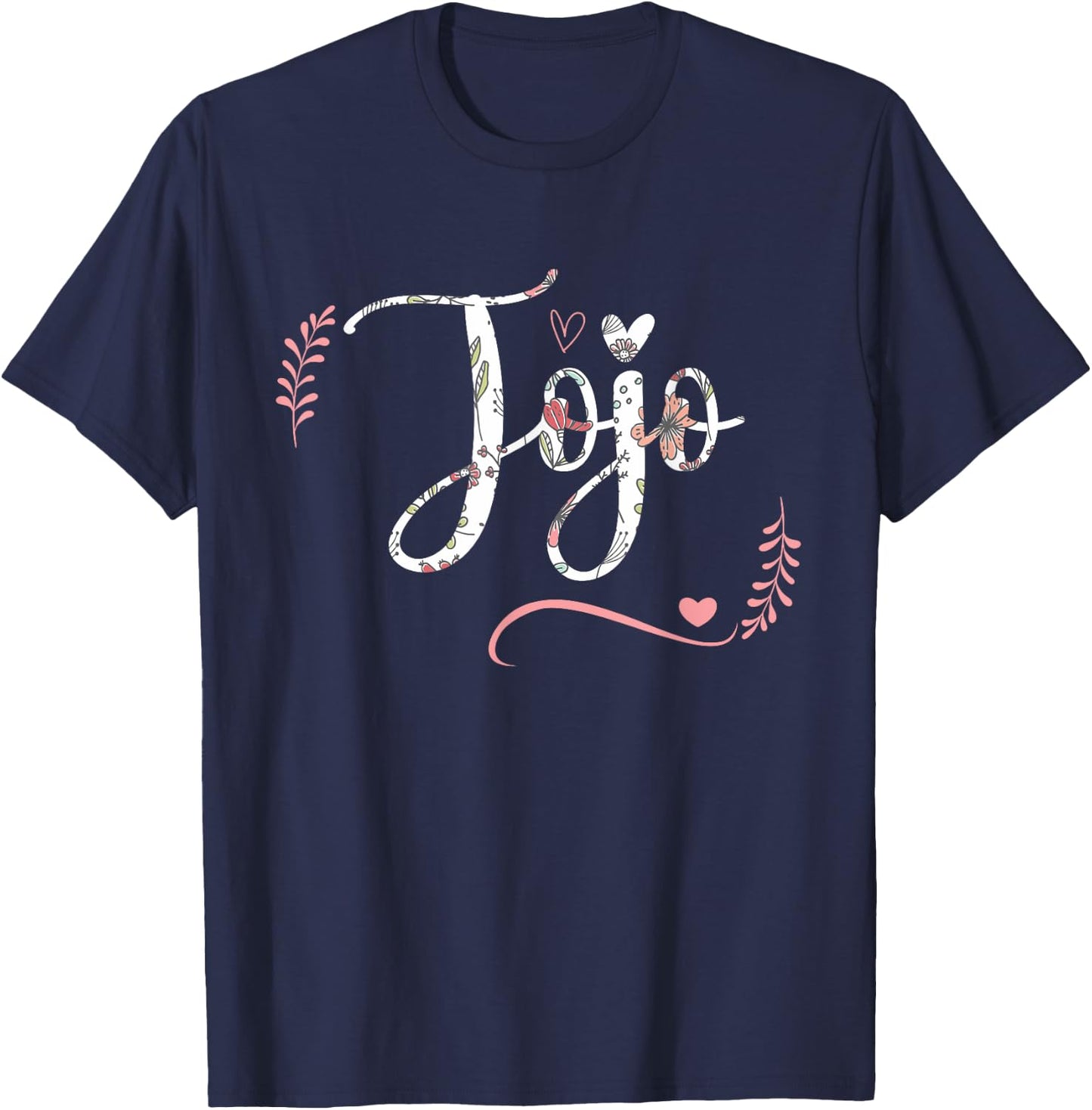 Jojo Floral Grandma Christmas Mother's Day Grandparents T-Shirt - T-Shirt | Navy