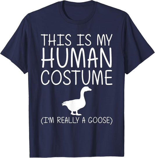 Goose Easy Halloween Human Costume Waterfowl Animal DIY Gift T-Shirt - T-Shirt | Navy