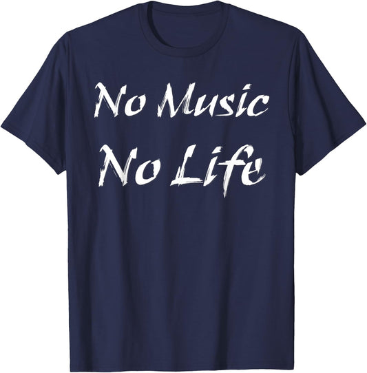 No Music No Life T-Shirt - T-Shirt | Navy