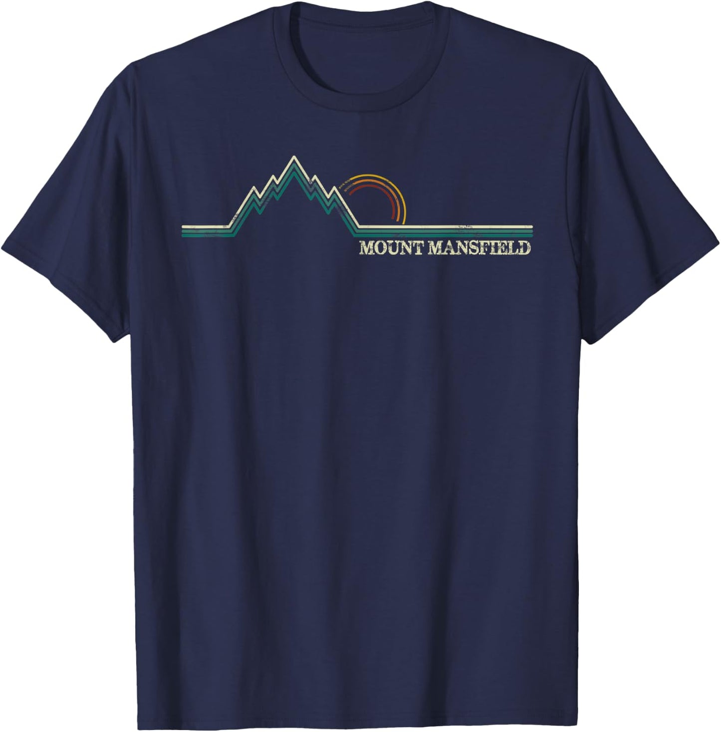 Mount Mansfield Vermont Snowboarding Skiing Resort T-Shirt - T-Shirt | Navy