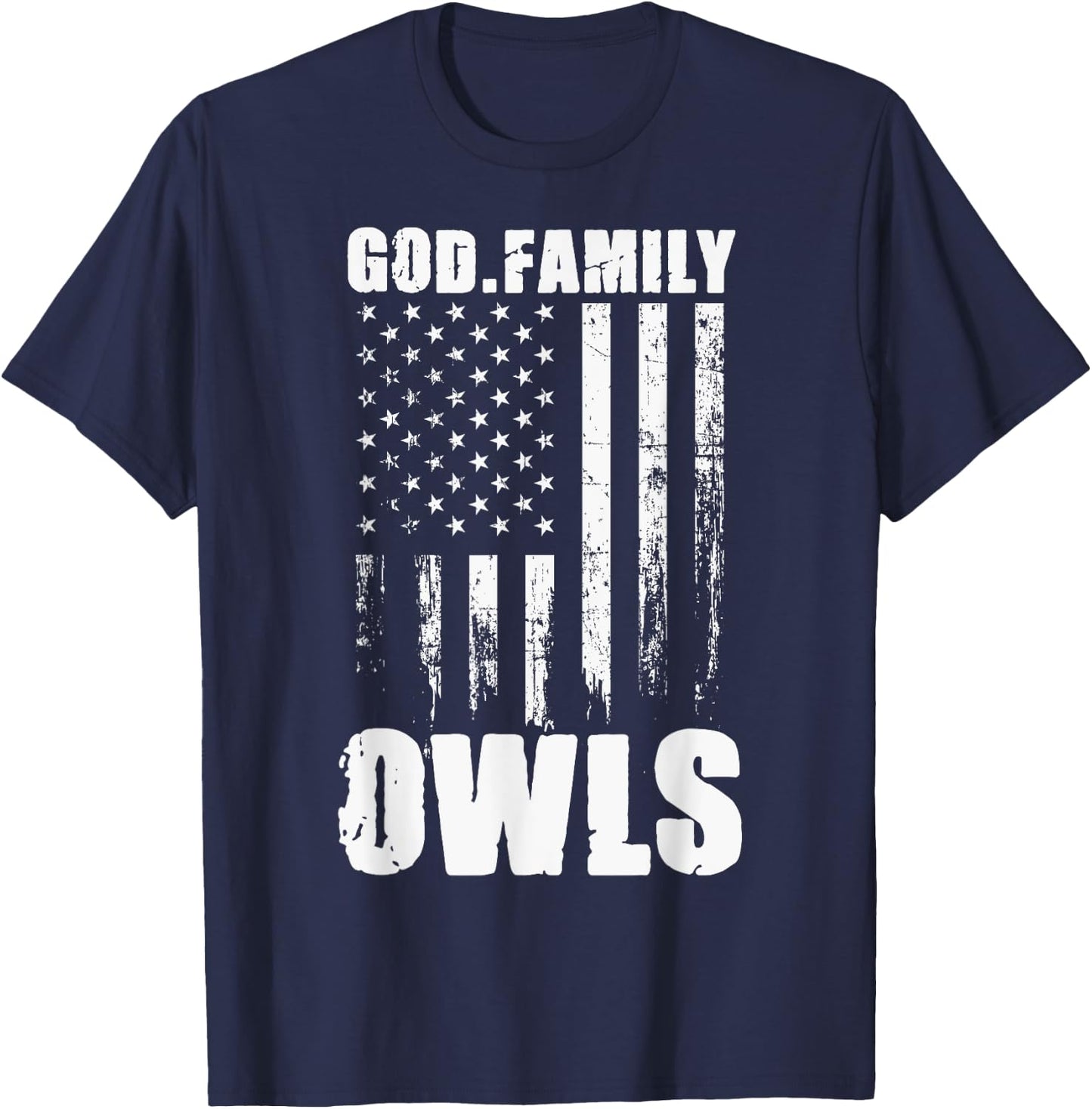 Joshua Owls God. Family. Vintage USA Flag T-Shirt - T-Shirt | Navy