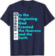Genesis 1:1 Bible verse In the Beginning God Created T-Shirt - T-Shirt | Navy