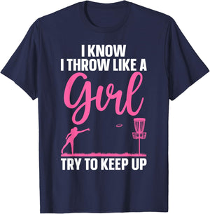 Funny Disc Golf Design For Girl Women Disc Golf Lover T-Shirt - T-Shirt | Navy