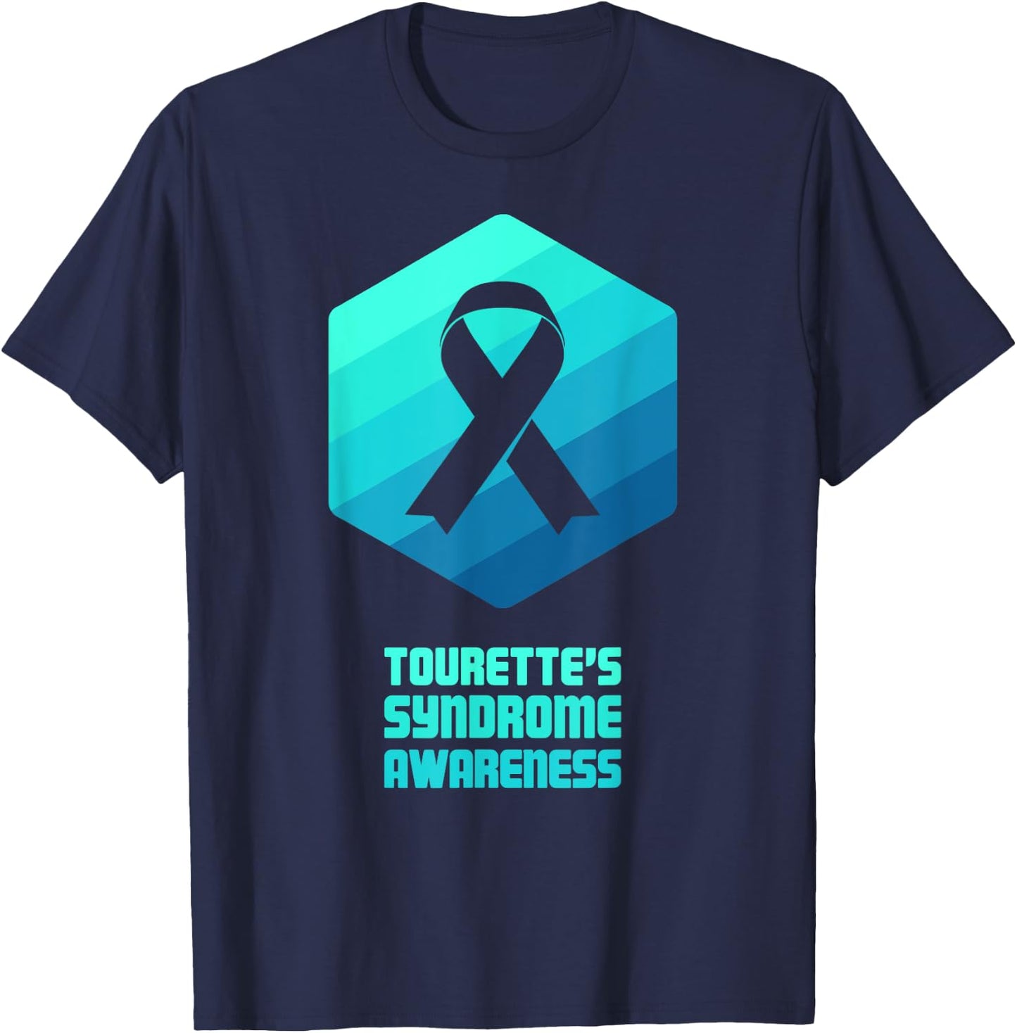 Ribbon | Tourette Syndrome Awareness T-Shirt - T-Shirt | Navy