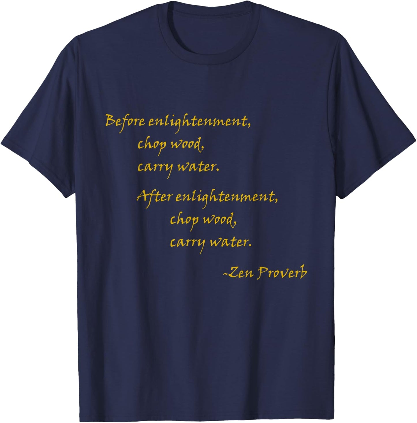 Inspirational Designs Women's Red Zen Quote , Small, Short Sleeve T-Shirt - T-Shirt | Navy