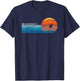 Vintage Long Beach Island, NJ Retro 80s Shark Fin Sunset Women T-Shirt - T-Shirt | Navy