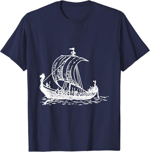 Viking Ship Design T-Shirt - T-Shirt | Navy