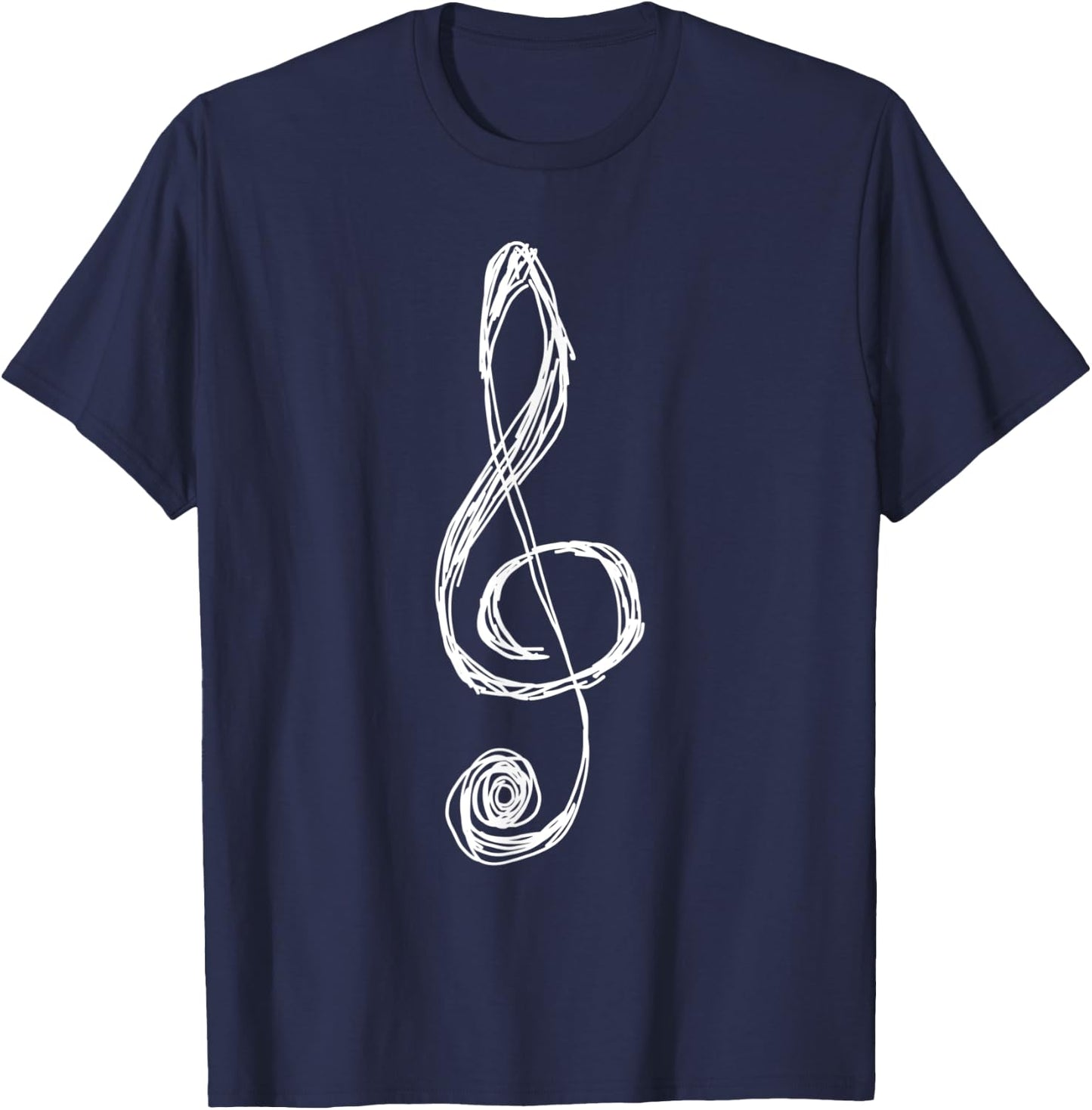 Sketchy G Clef Treble Clef T-Shirt - T-Shirt | Navy