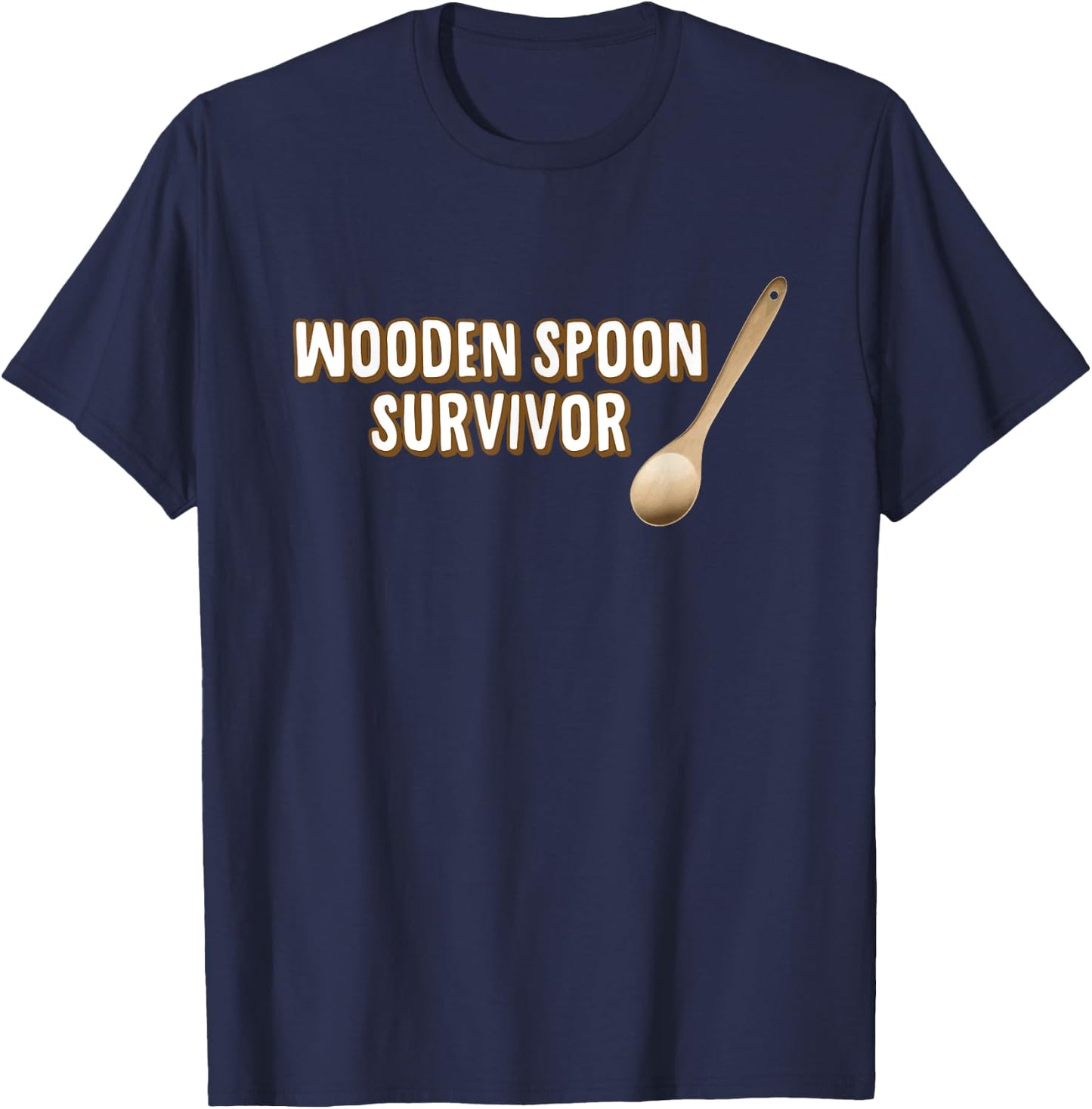 Wooden Spoon Survivor Funny Spanking T-Shirt - T-Shirt | Navy
