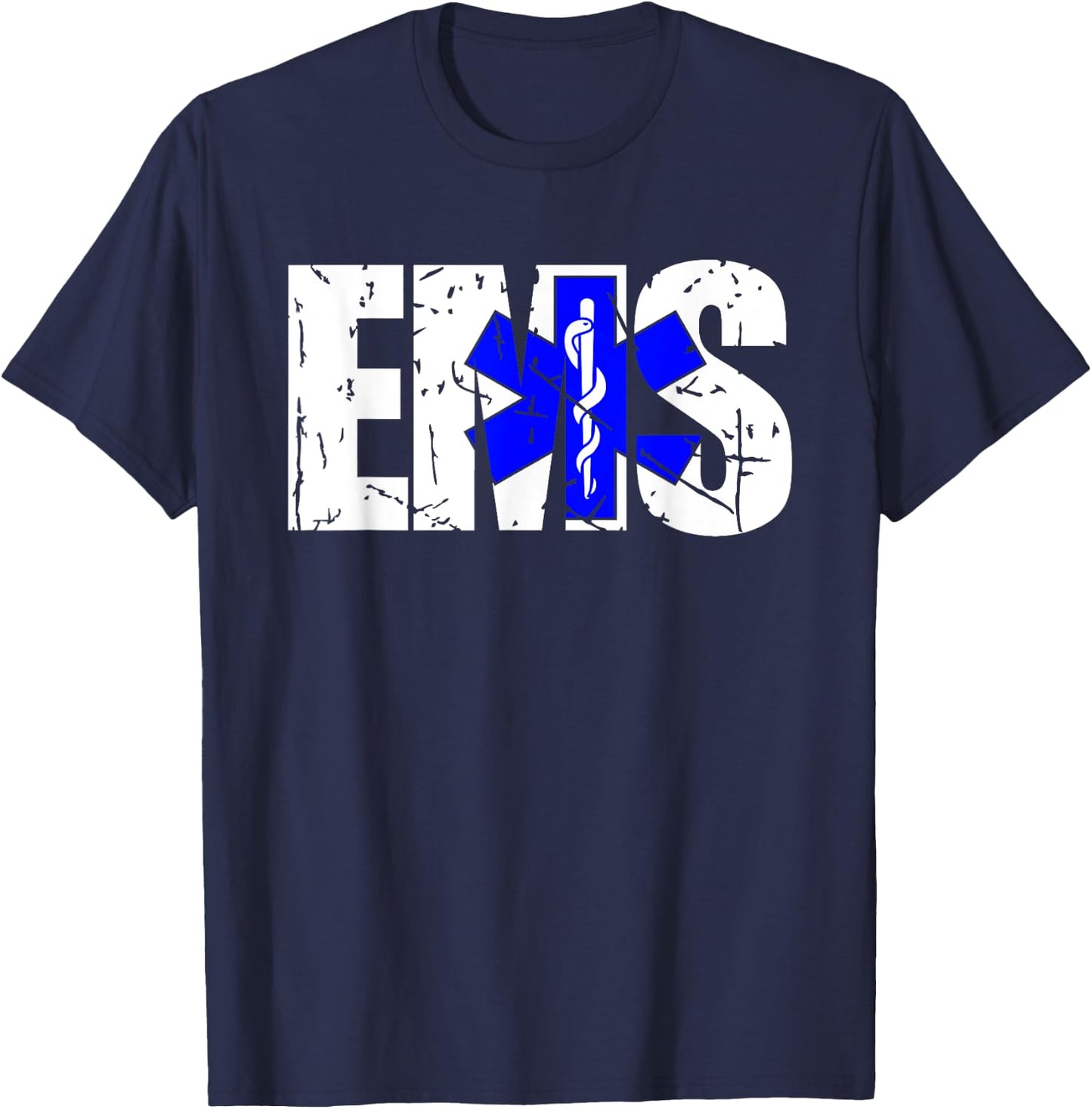 Distressed EMS EMT 911 Rescue Emergency Medical Services T-Shirt - T-Shirt | Navy