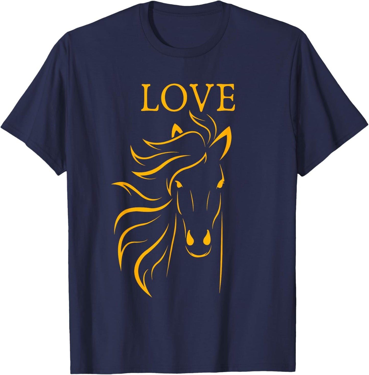 Women and Girls Stylish Love Horse Head T-Shirt - T-Shirt | Navy