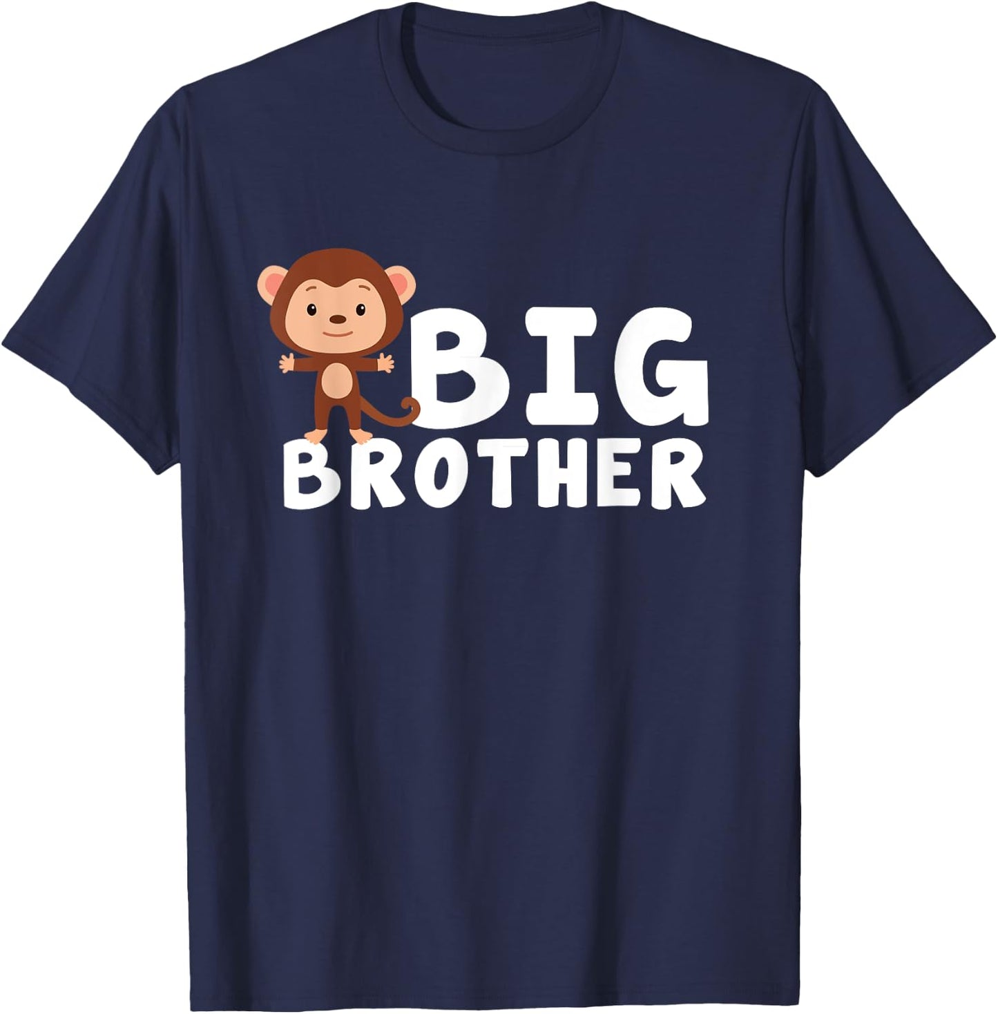 Zany Brainy | Cute Funny | Big Brother Monkey Chimp T-Shirt - T-Shirt | Navy