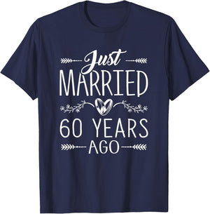 60th Wedding Anniversary Parents Couples 60 Year Anniversary T-Shirt - T-Shirt | Navy