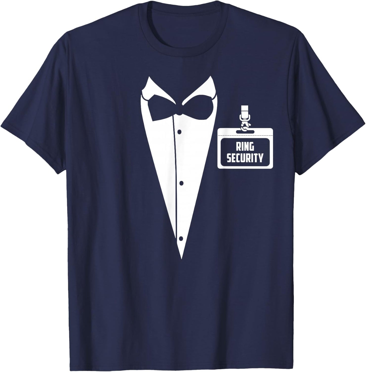 Ring Security Tuxedo I.D Tag! Ring Bearer Wedding T-Shirt - T-Shirt | Navy