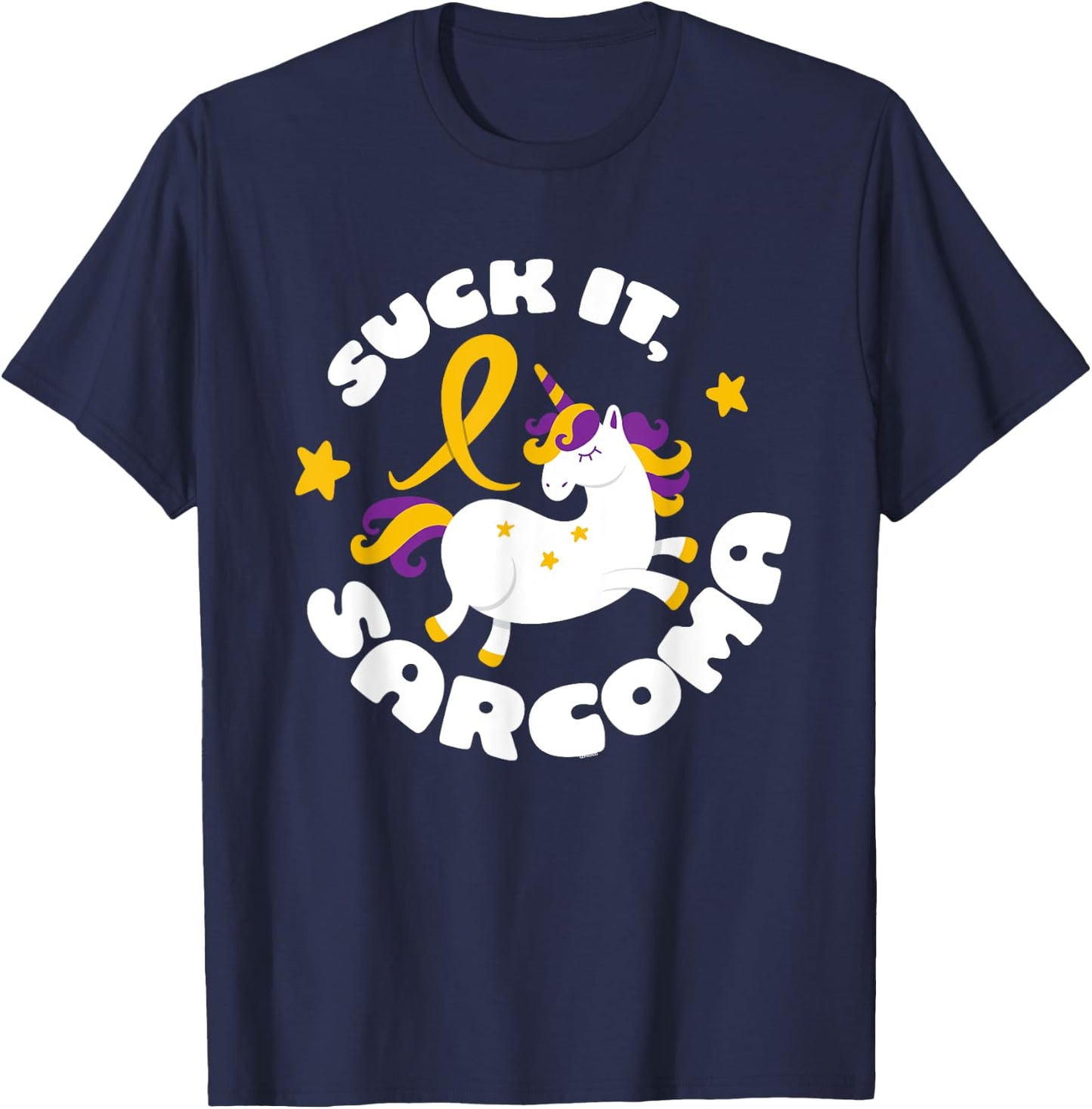 Funny Suck It Sarcoma Cute Unicorn Fighter Survivor T-Shirt - T-Shirt | Navy