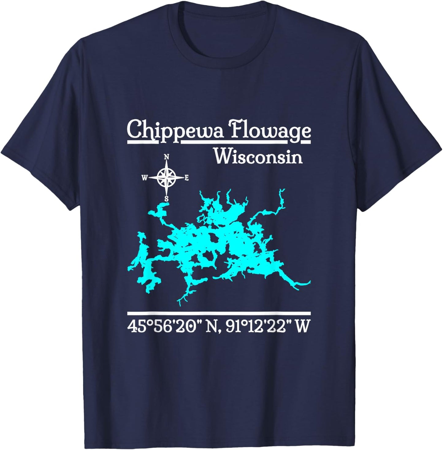 Chippewa Flowage - Wisconsin T-Shirt - T-Shirt | Navy