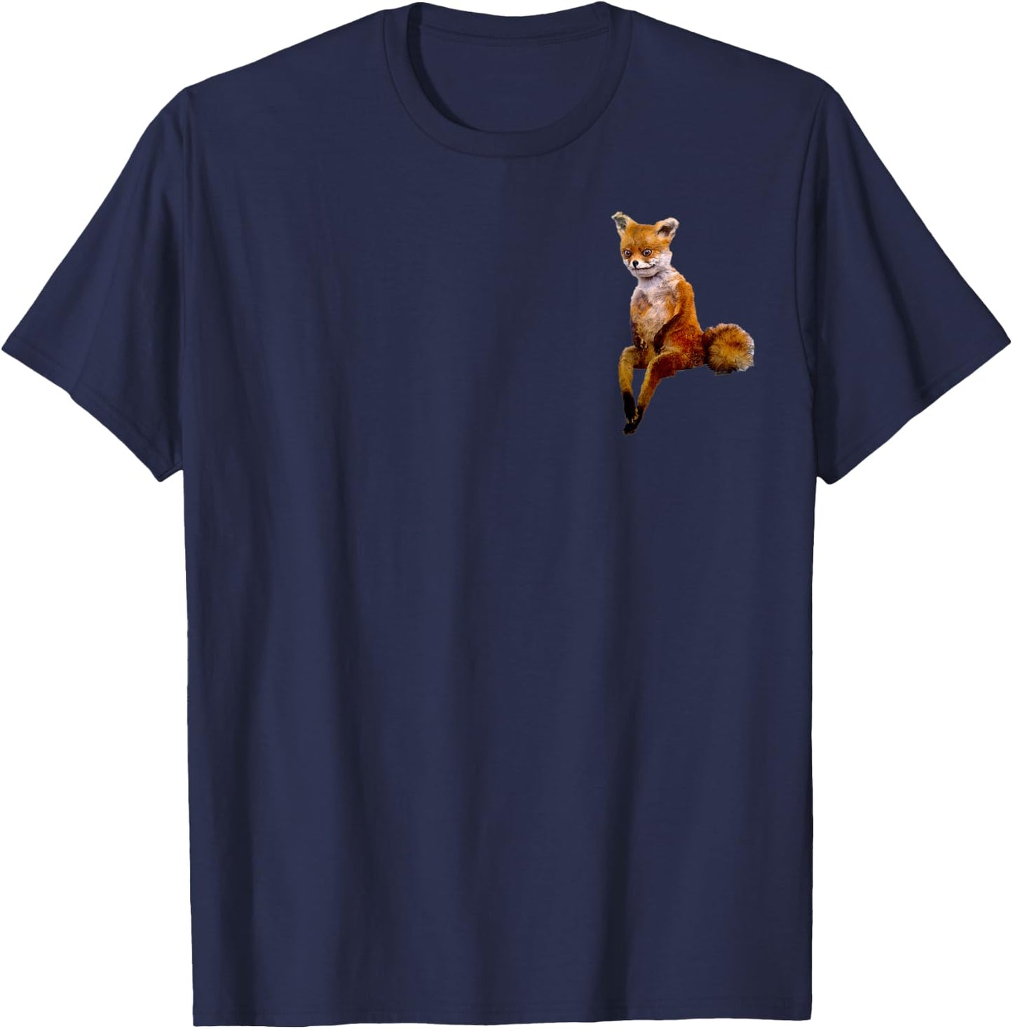 Funny Stoned Fox Internet Meme T-Shirt - T-Shirt | Navy